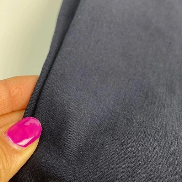 Navy blue office professional straight  leg womens flare leg pull on pants sz 10 - Picture 9 of 13